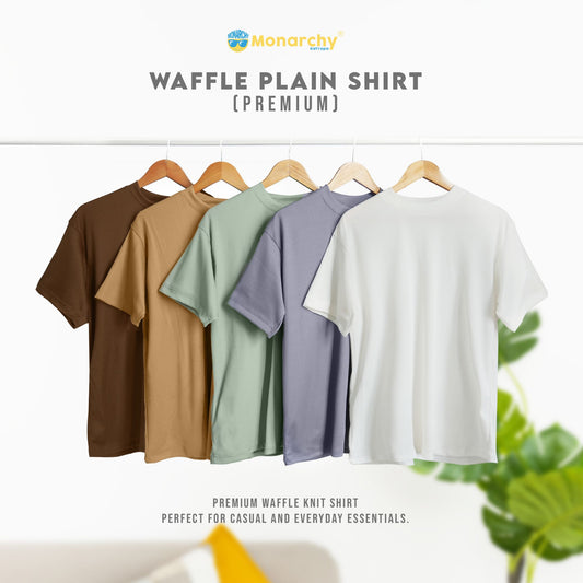 Monarchy Official MOCHI Waffle Plain Shirt ( PREMIUM ) | High Quality Fashion Men and Women Plain Shirts
