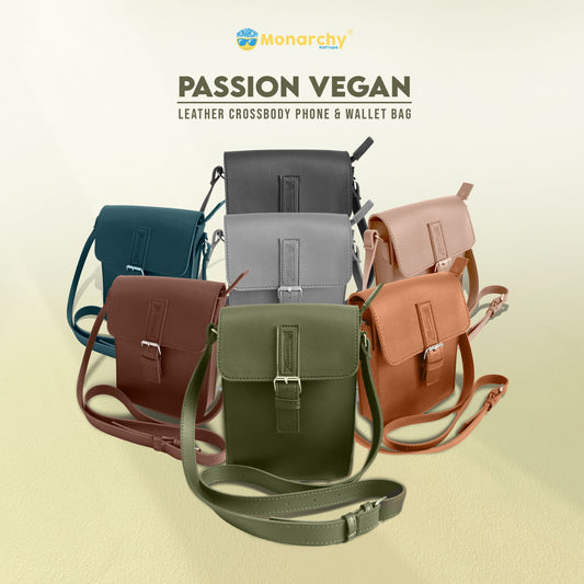 Monarchy Passion Vegan Leather Crossbody Phone and Wallet Bag | Minimalist | for Men and Women