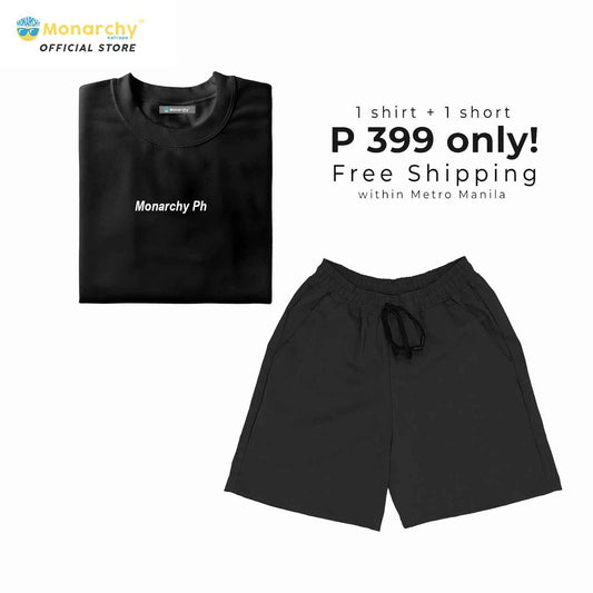 Monarchy BLACK SHIRT and SHORT Combo SALE FREE SHIPPING  tshirt for men shorts for men and women